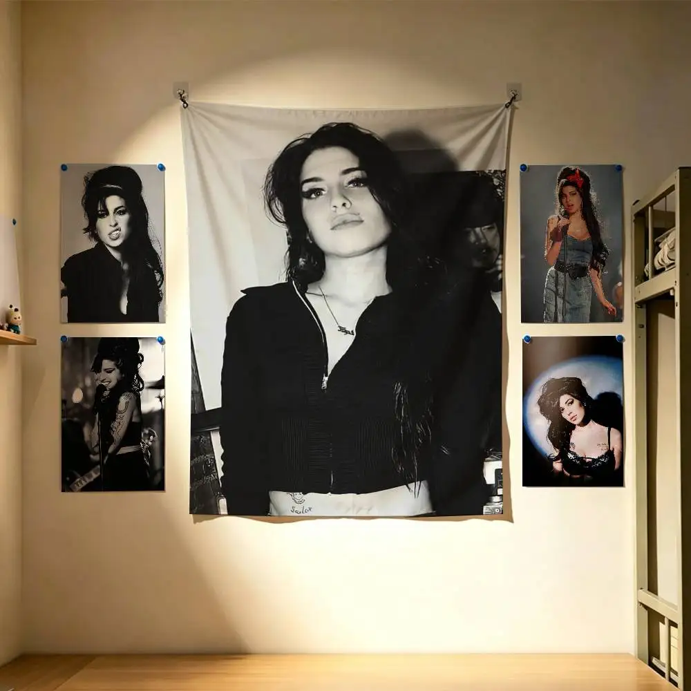 Jazz Soul Diva Amy W-Winehouse  Flags Wall Hanging Background Art Banner for Bedroom Home Outdoor Decor