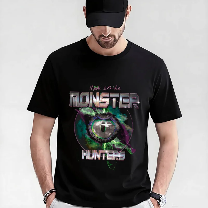 

monster hunters eye Monster-hunter-world gift t shirt for men Cartoon Video game MHW Graphic Tee Y2K Clothes All size tops S-6XL