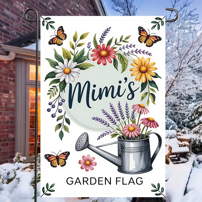 

1 piece of 2D plane, Mimi's Garden Flag, double-sided design, washable and fade-resistant commemorative flag