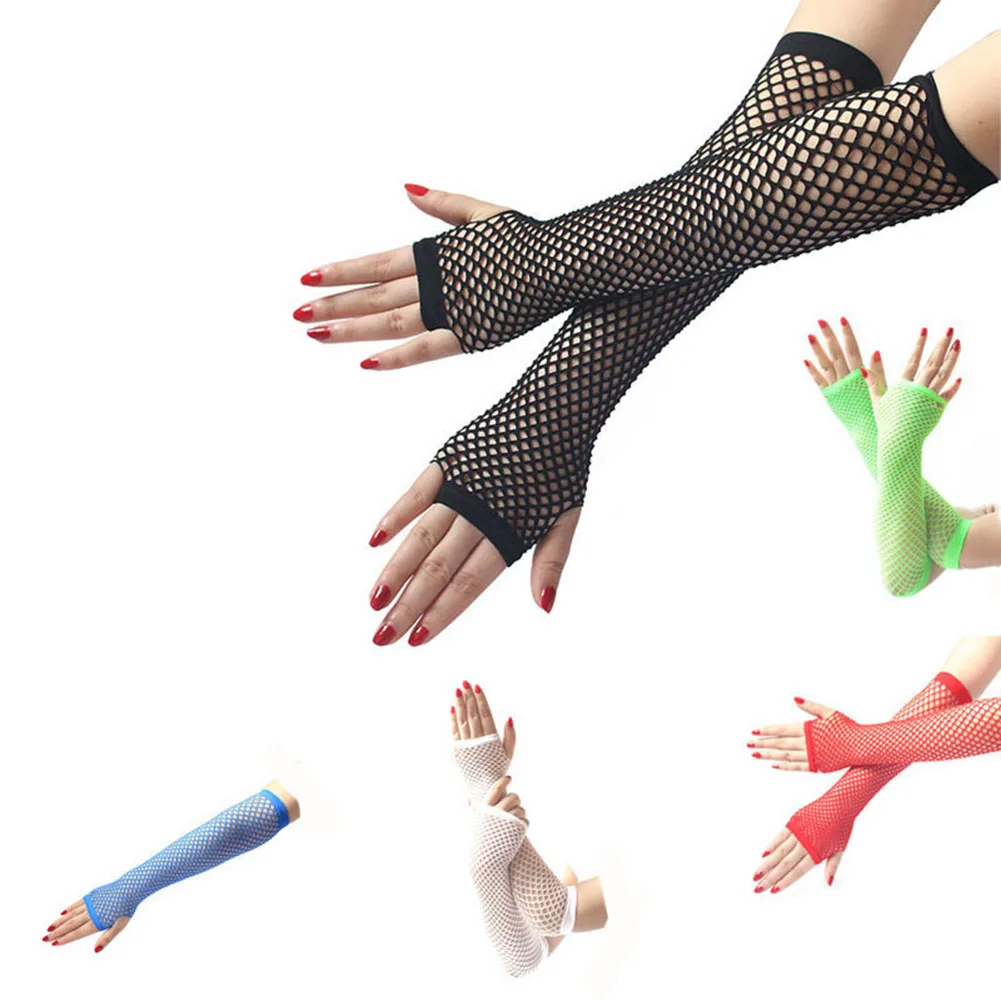 Женские сверкающие сверкающие ажурные длинные перчатки в стиле ретро со стразами для вечеринки и Рождества