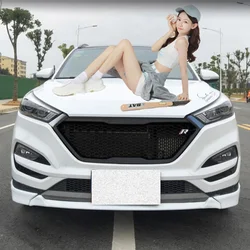 For 2015-2018 Hyundai Tucson Real Carbon Fiber Car Grille Front Bumper Honeycomb Grills Cover Accessories Body Kit