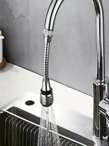360° Rotating Kitchen Long Faucet Pressure Splash Proof Extended Filtering Foam Kitchen Universal Faucet Dual Mode Spray