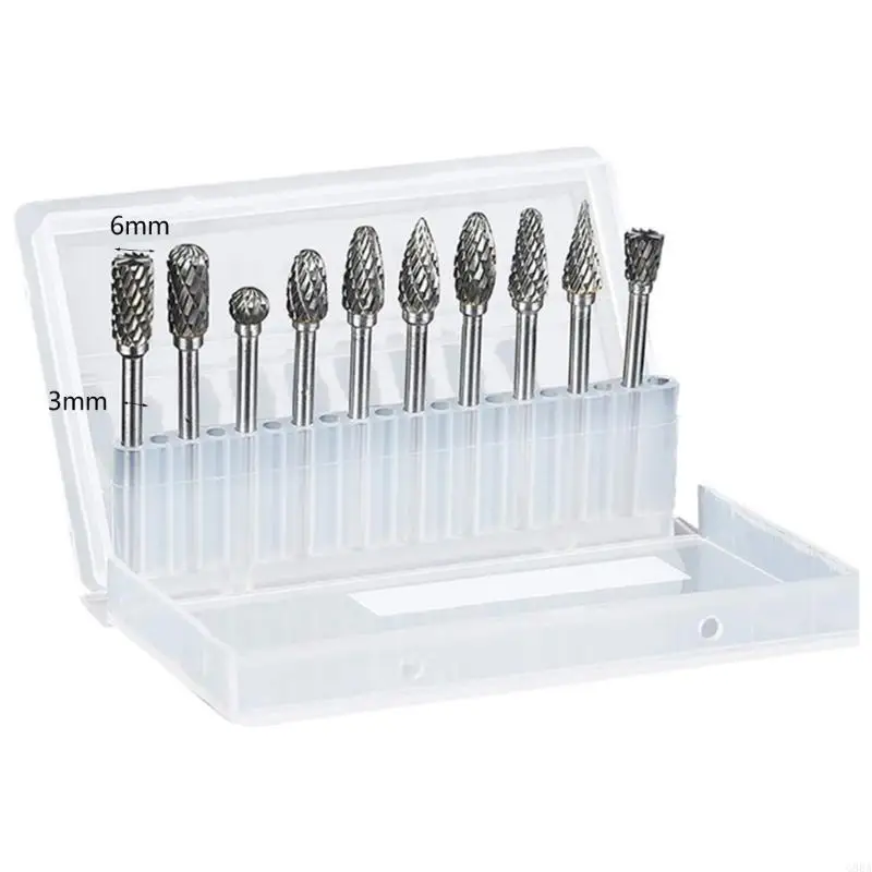 G88A 10PCS Steel Glinding Head Hard Hard Hard Hard Alloy File File File