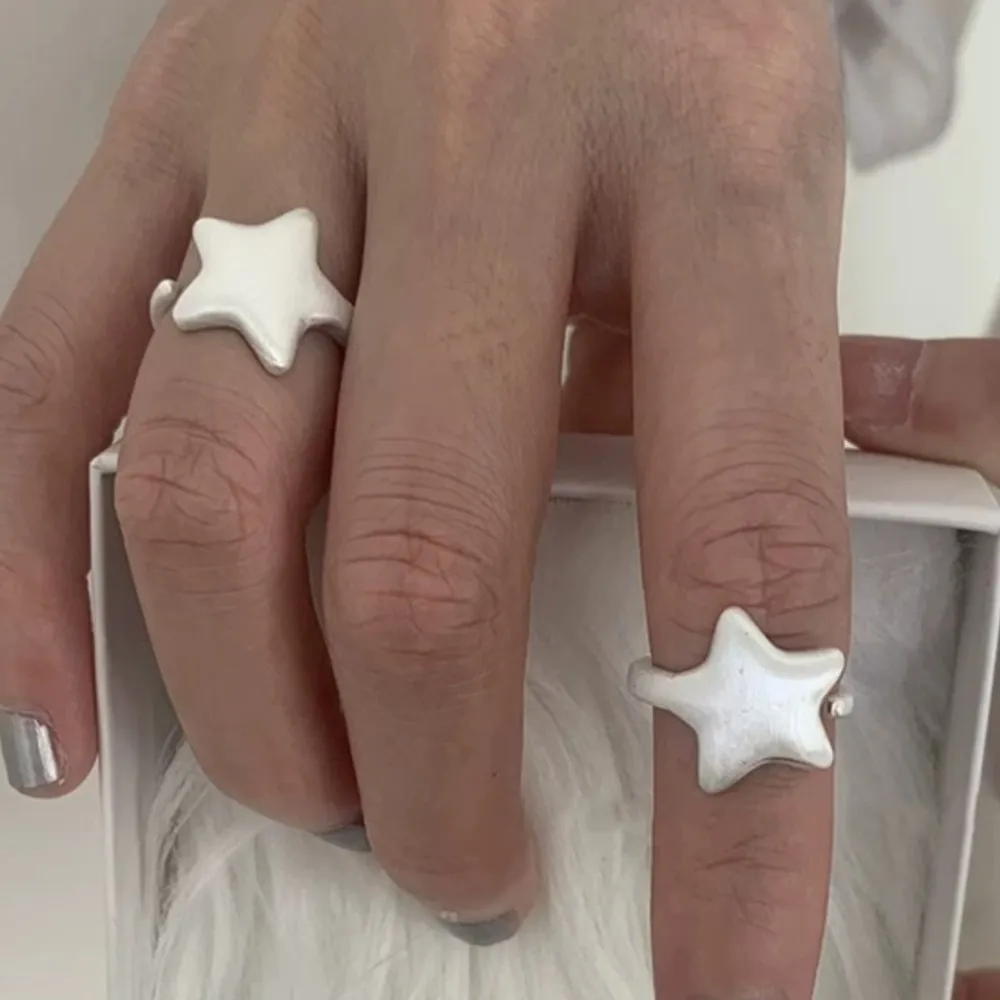 

Кольцо PANJBJ из стерлингового серебра 925 пробы с матовой звездой для женщин, креативный дизайн, модные панк-аксессуары, подарок, дропшиппинг