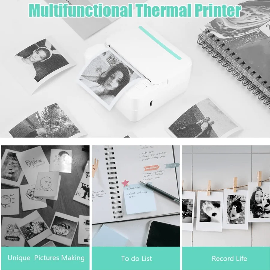 Portable BT Thermal Printer: Print Photos, Labels, and Study Notes