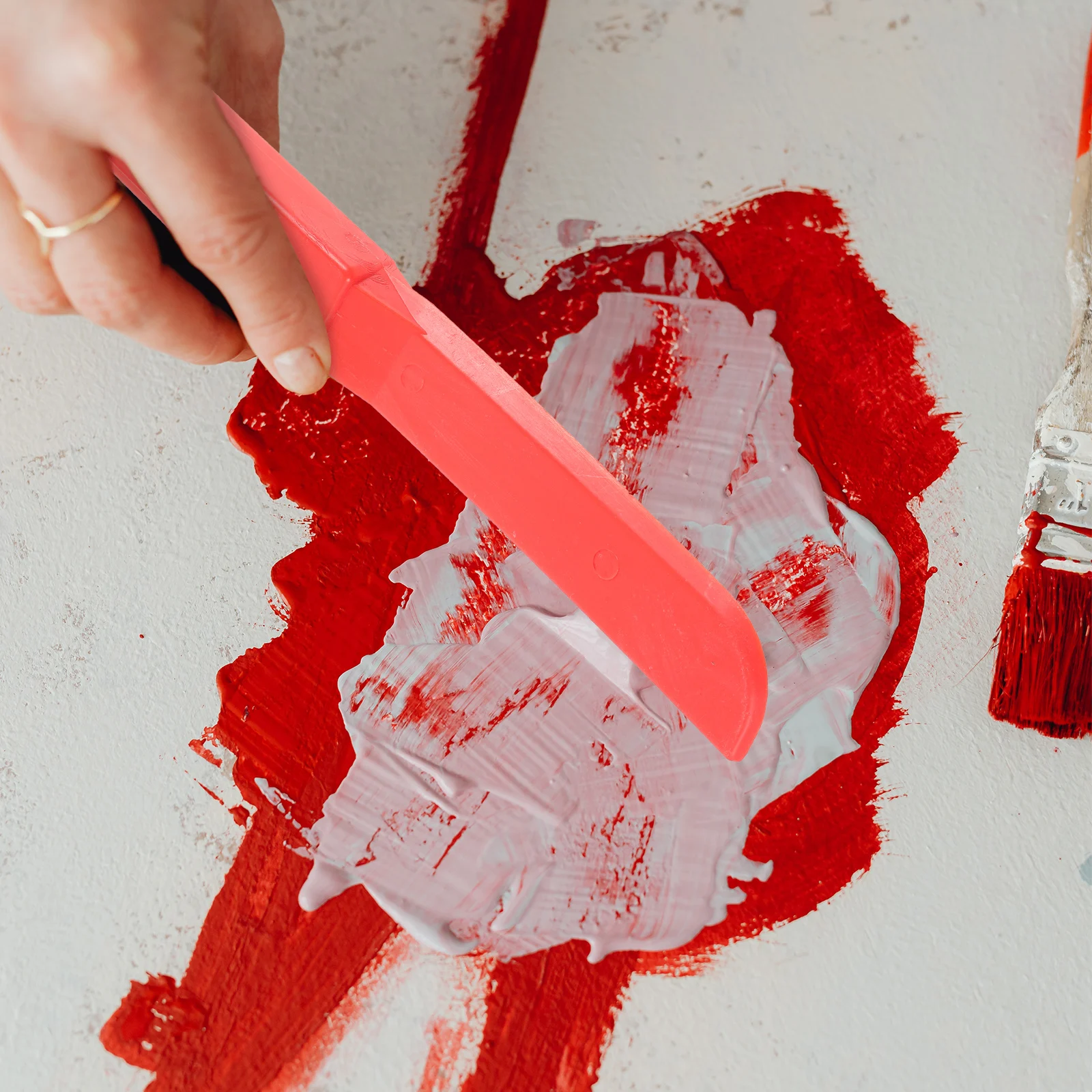 

Painting Mixing Spatula Plastic Durable Portable Scraper for Oil Painting Clay Color Mixing Art Supplies Plastic Scraper