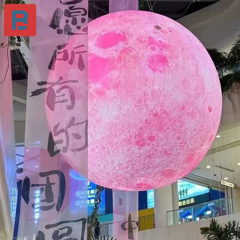 

Inflatable Pink Moon model Chinese traditional mid-autumn Festival shopping mall Chinatown Chinese city bar romantic props