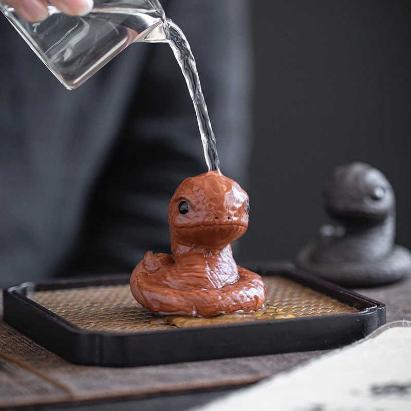 

Zodiac Snake Year Tea Pet Ornament Boutique Can Raise Handmade Purple Sand Creative Tea Table Ornament Mascot