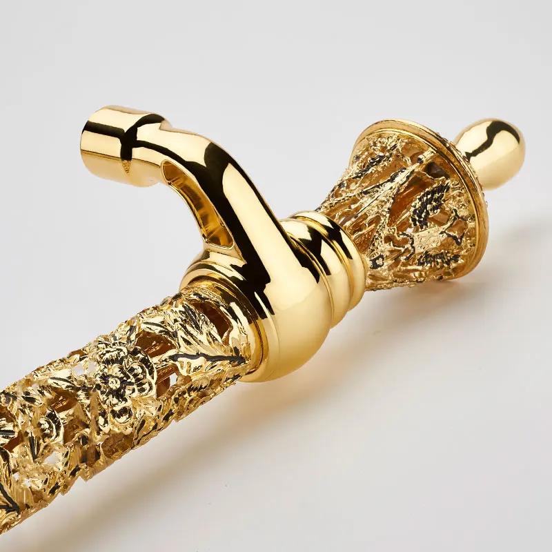 مقبض باب خشبي ذهبي فاتح مجوف مقبض باب زجاجي لردهة الفندق مقبض باب مدخل الفيلا الأوروبية مقبض كبير