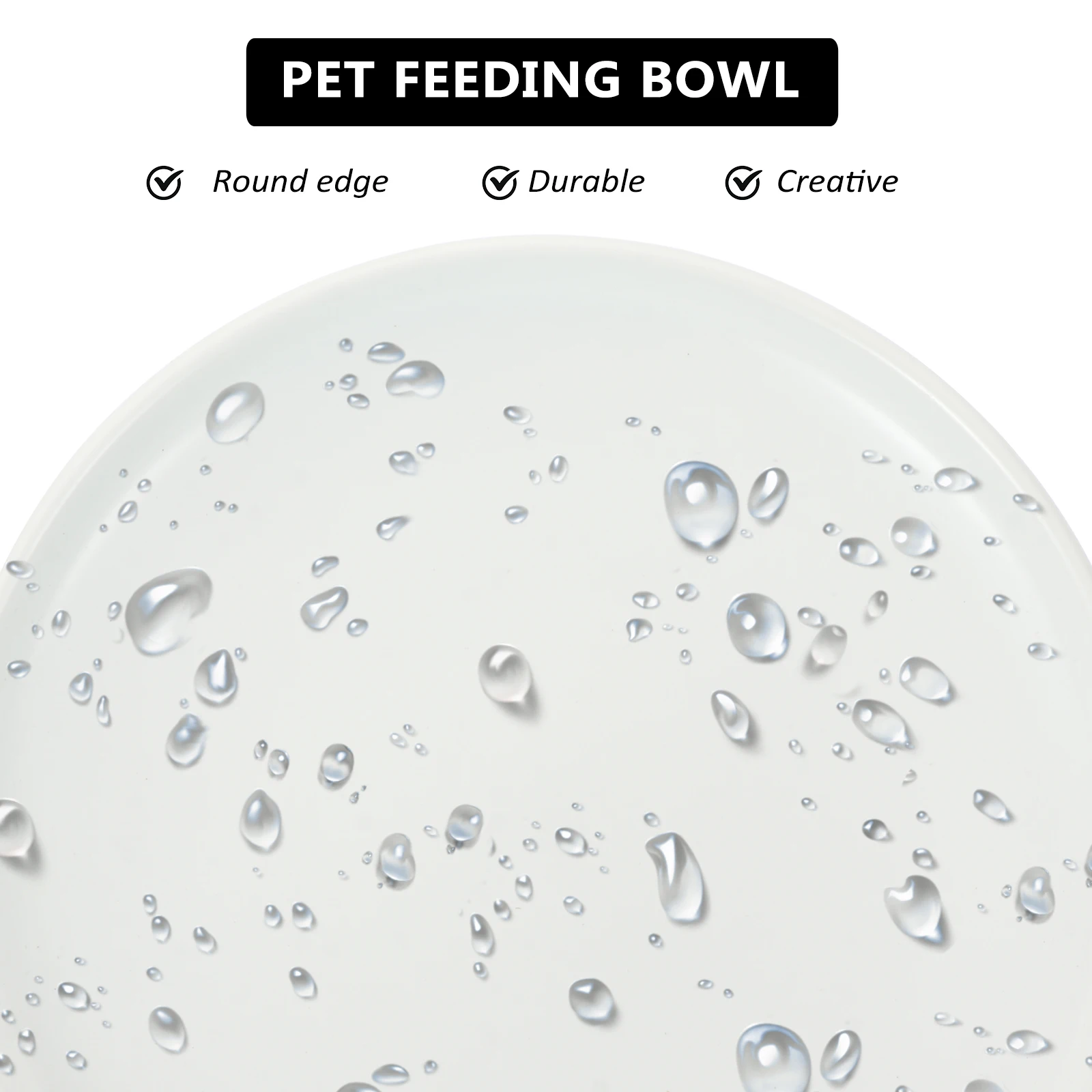 

Durable Ceramic Cat Bowl Shallow Pet Dish Non Easy to Clean Long Lasting Gift for Cats Food Water Pet Bowl