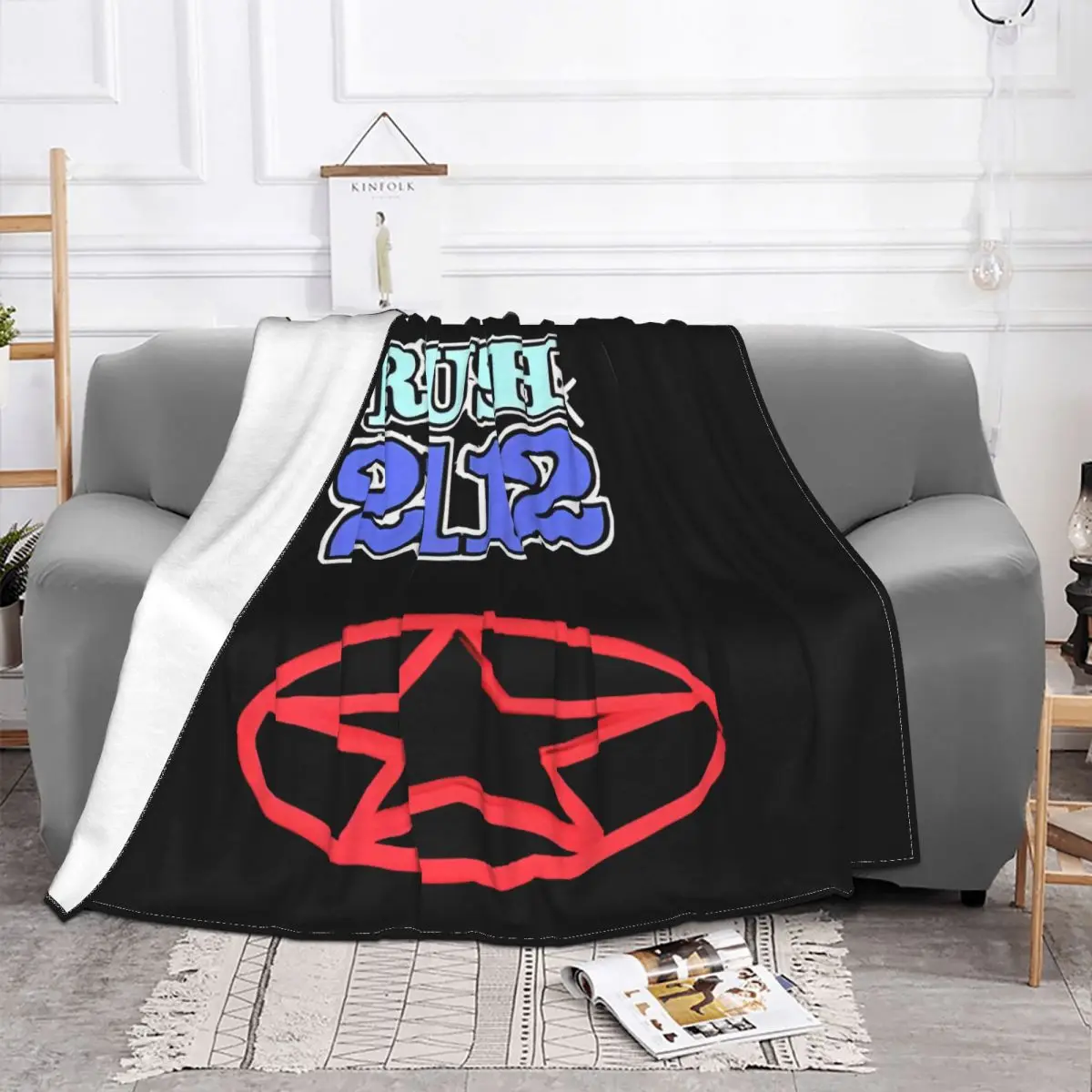 Rush 2112 Rock Album Blanket Wool Vintage Soft Throw Blankets for Bed Sofa All Season