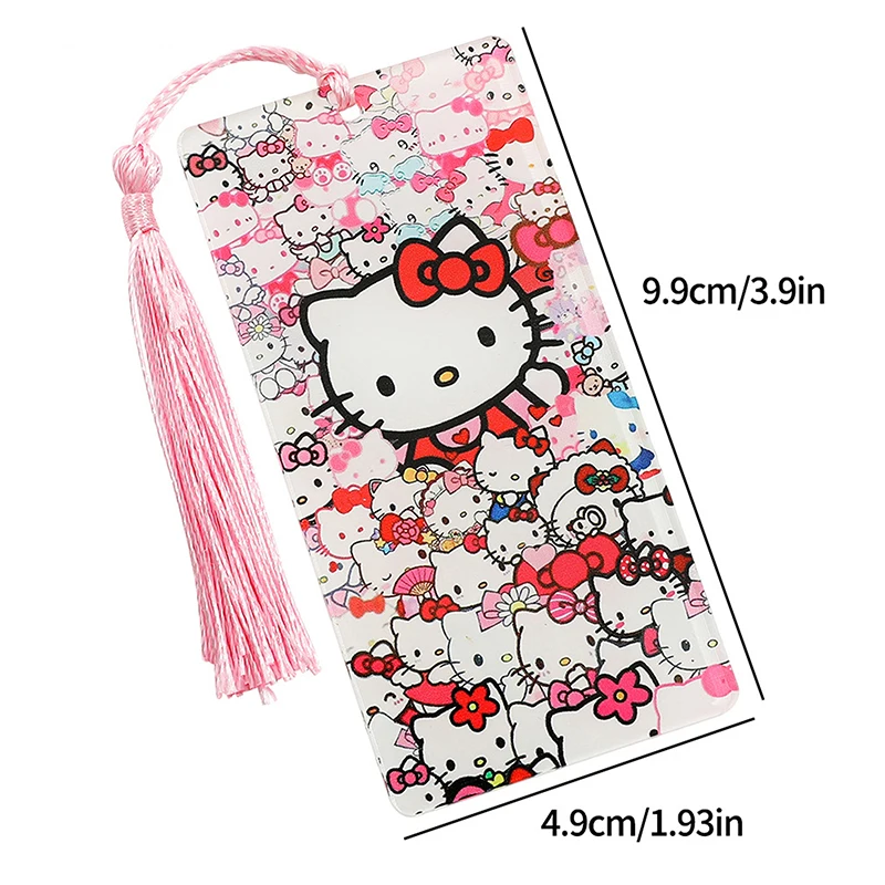 Sanrio Acrylic Hello Kitty Kuromi My Melody Acrylic Bookmark With Tassel Birthday Party Christmas Tree Drop Accessories Gifts