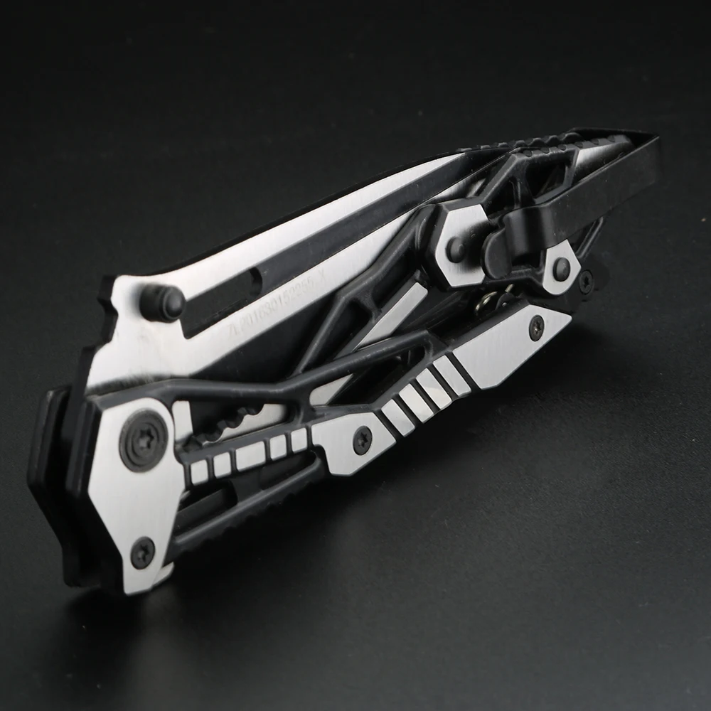 Mechanical structure folding knife High hardness hunting knife camping multi-functional EDC tool knife self-defense knife