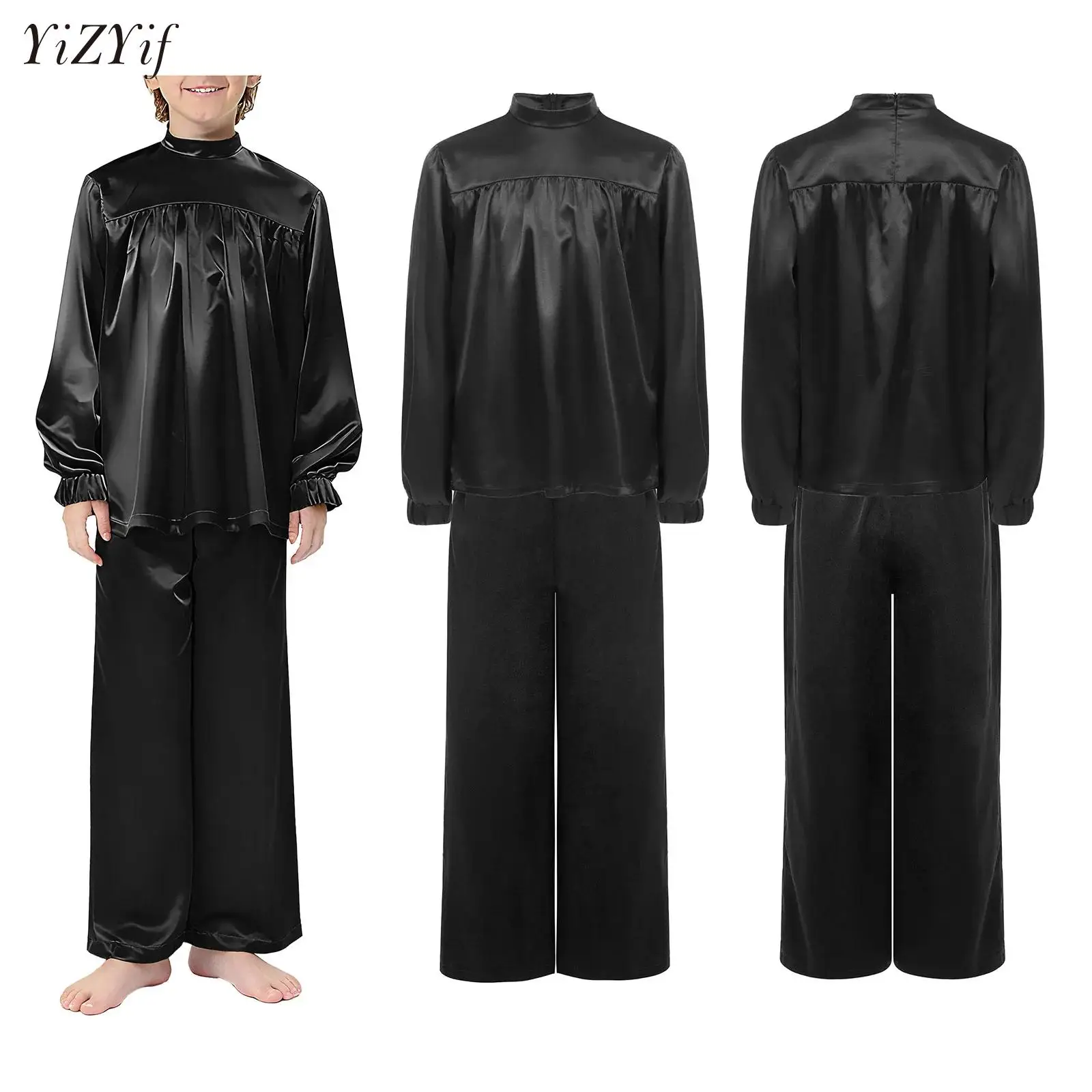 

Kid Boys Girls Long Sleeve Choir Church Praise Costume Graduation School Celebrations Ceremony Gown Liturgical Worship Dancewear