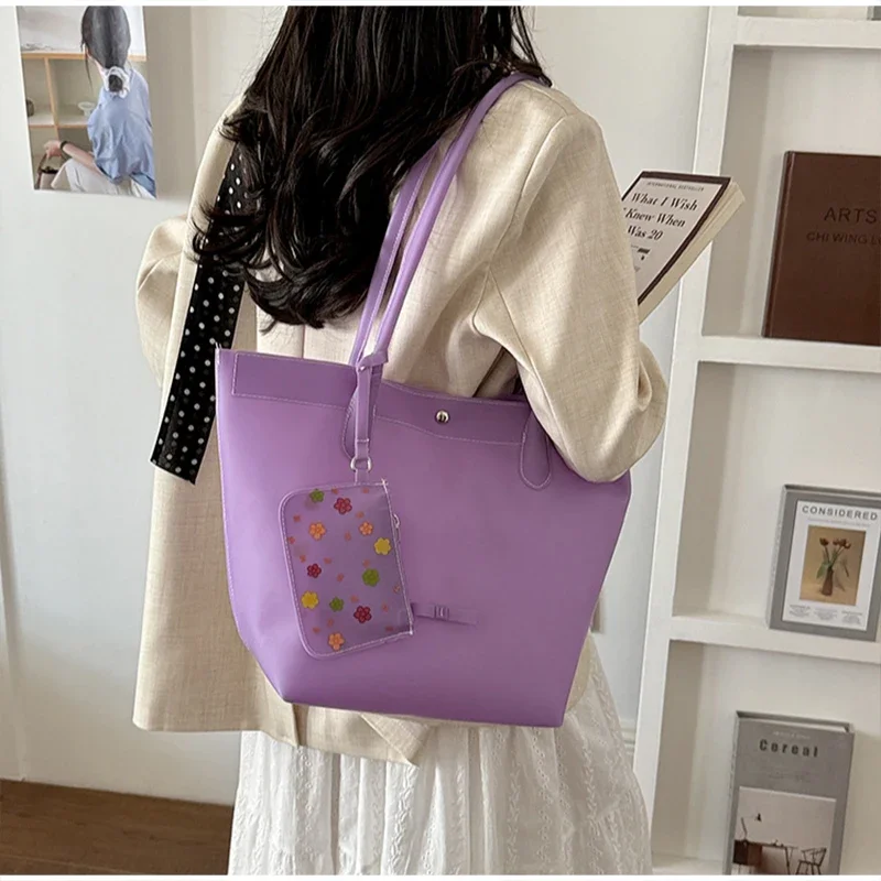 Transparente PVC-Tragetasche in Jelly-Farbe, Damen-Umhängetasche für den Arbeitsweg, wasserdichte Einkaufstasche mit großem Fassungsvermögen, transparente Handtasche mit Tragegriff oben – Detail 19