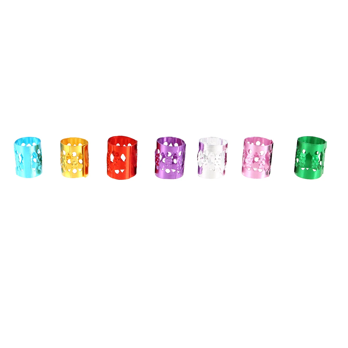 

70pcs 10 Sets Metal Dreadlock Cuffs Hair Rings Braiding Beads For Women Men Hollow Decorative Filigree Tube Colorful Fashion