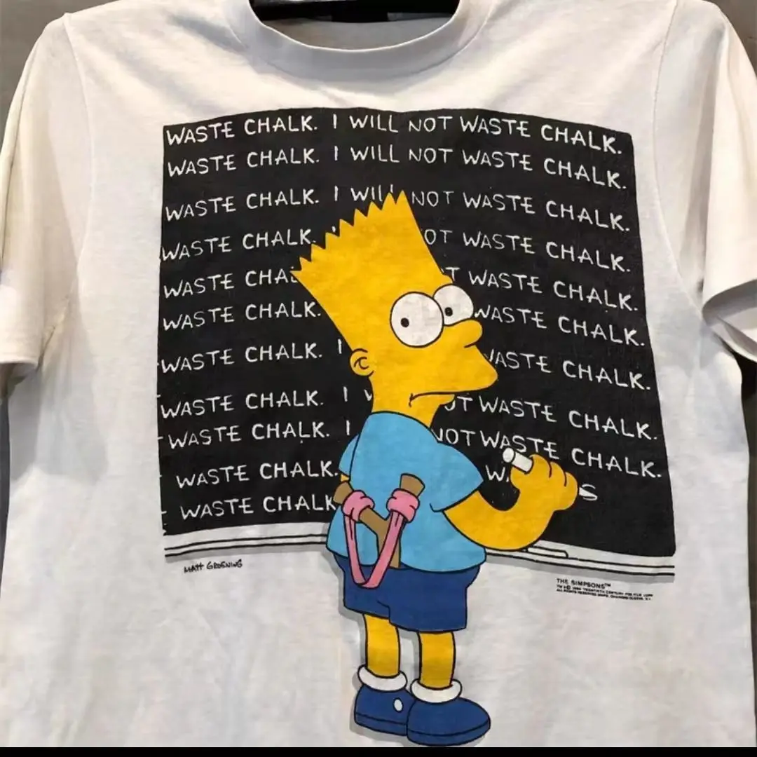 The Simpsons Letter T-Shirt, Combed Cotton, Soft and Breathable, Oversize for Couples, Trendy and Cool Tee for Cosplay Costume