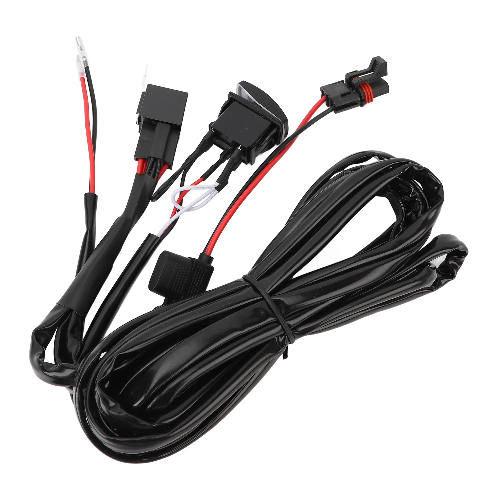 Arnés de cableado para barra de luces LED UTV DC12V 300W 14AWG para RZR General Ranger, barra de luz tipo bus, Plug and Play, relé y fusible integrados, seguro