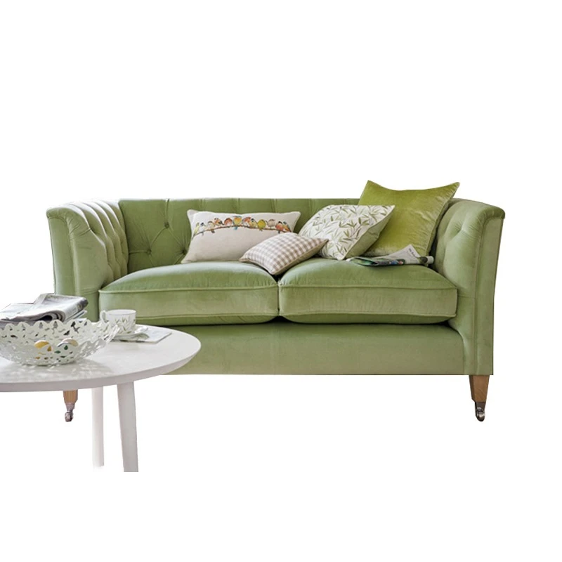 

Sofa small apartment living room homestay hotel second-hand French velvet three-seater sofa