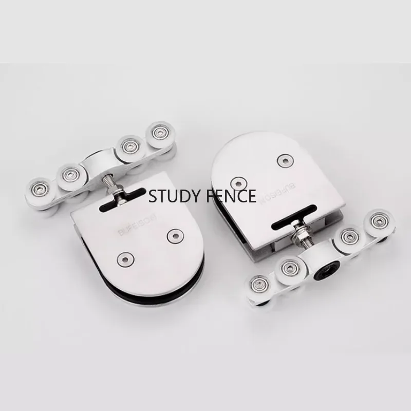2pcs Tempered Glass Hanging Wheel Moving The Pulley on The Door Glass Sliding Door Track Wheel Household Hardware Accessories
