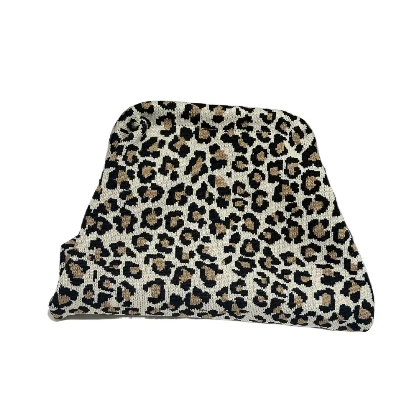 Vintage Trend Leopard Print Clutch Bag for Women Fashion Woven Crochet Cloud  Bag Fashion Dumpling Chic Hobo Bag 2026 Female