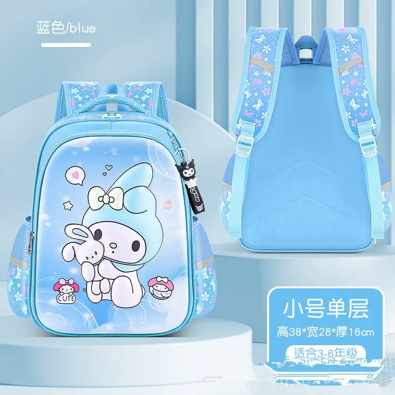 Mochila Sanrio Kuromi para meninas, bolsa escolar de grande capacidade, anime de desenhos animados, fofo, estudante do ensino fundamental, escola secundária, novo, 2024