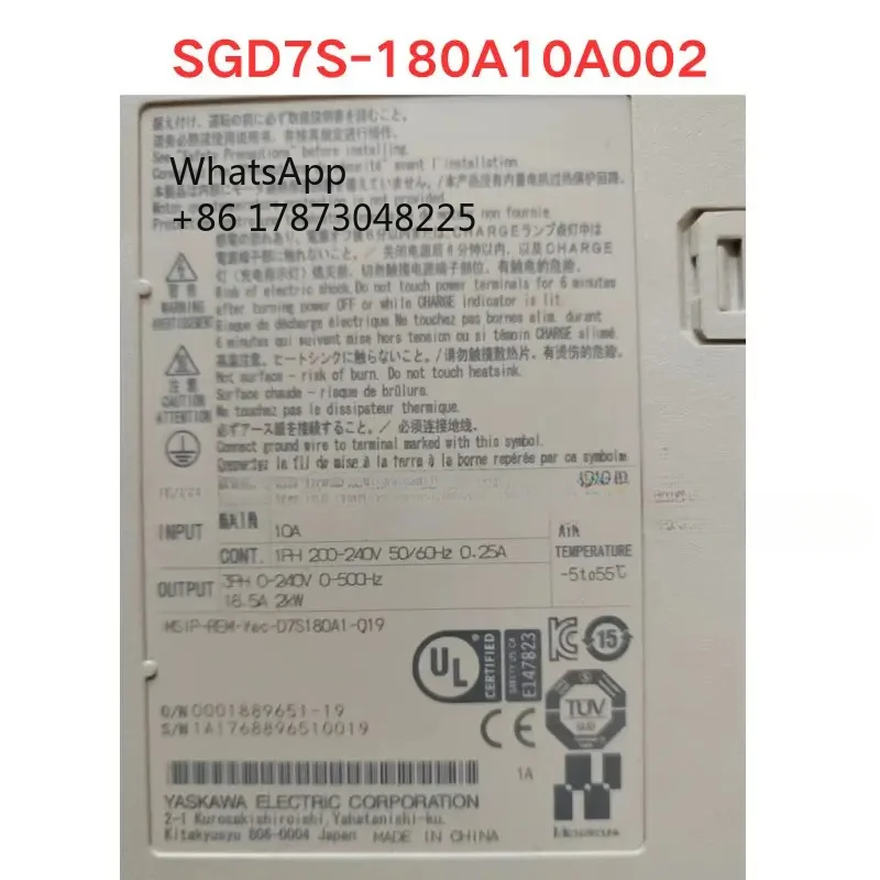 Used New 95% SGD7S-180A10A002 Servo driver Functional test OK