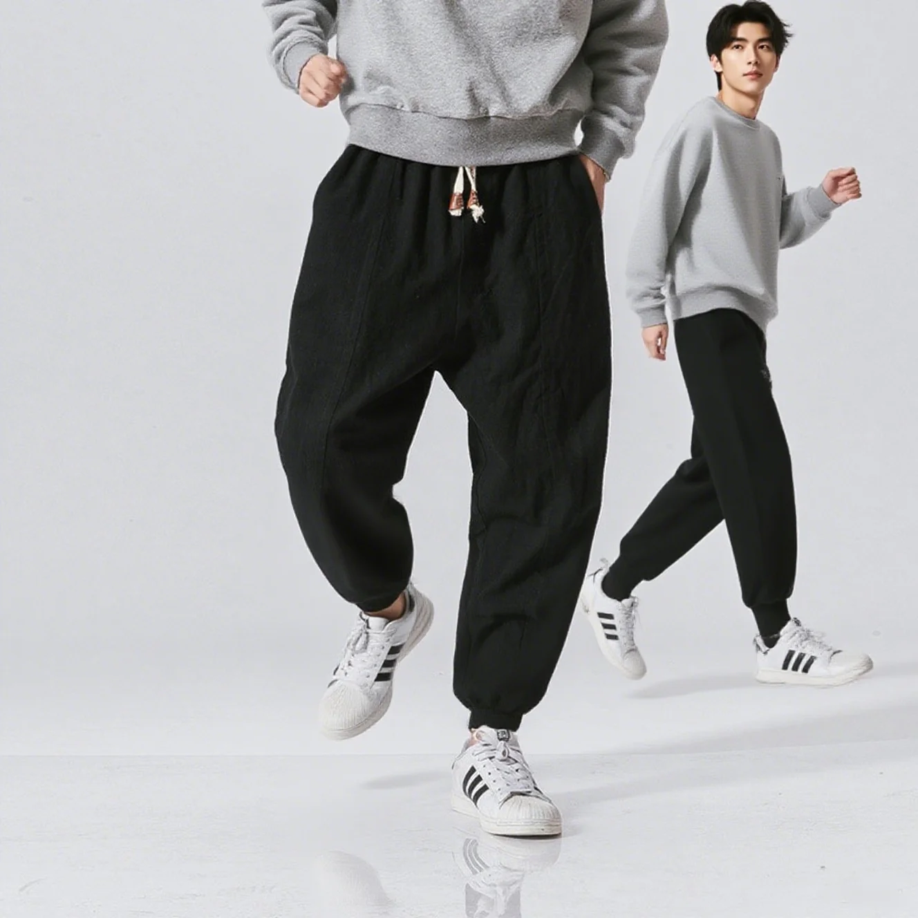 

2025 New Men's Linen Casual Loose Haren Pants Chinese Style Legged Lantern Pants Cotton Linen Breathable Pants