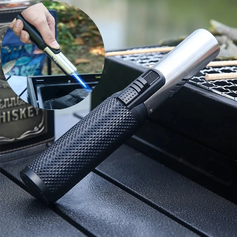 

HONEST New Metal Windproof Direct Flame Gas Lighter Portable Turbo Torch Igniter Kitchen Outdoor Camping BBQ Lighter