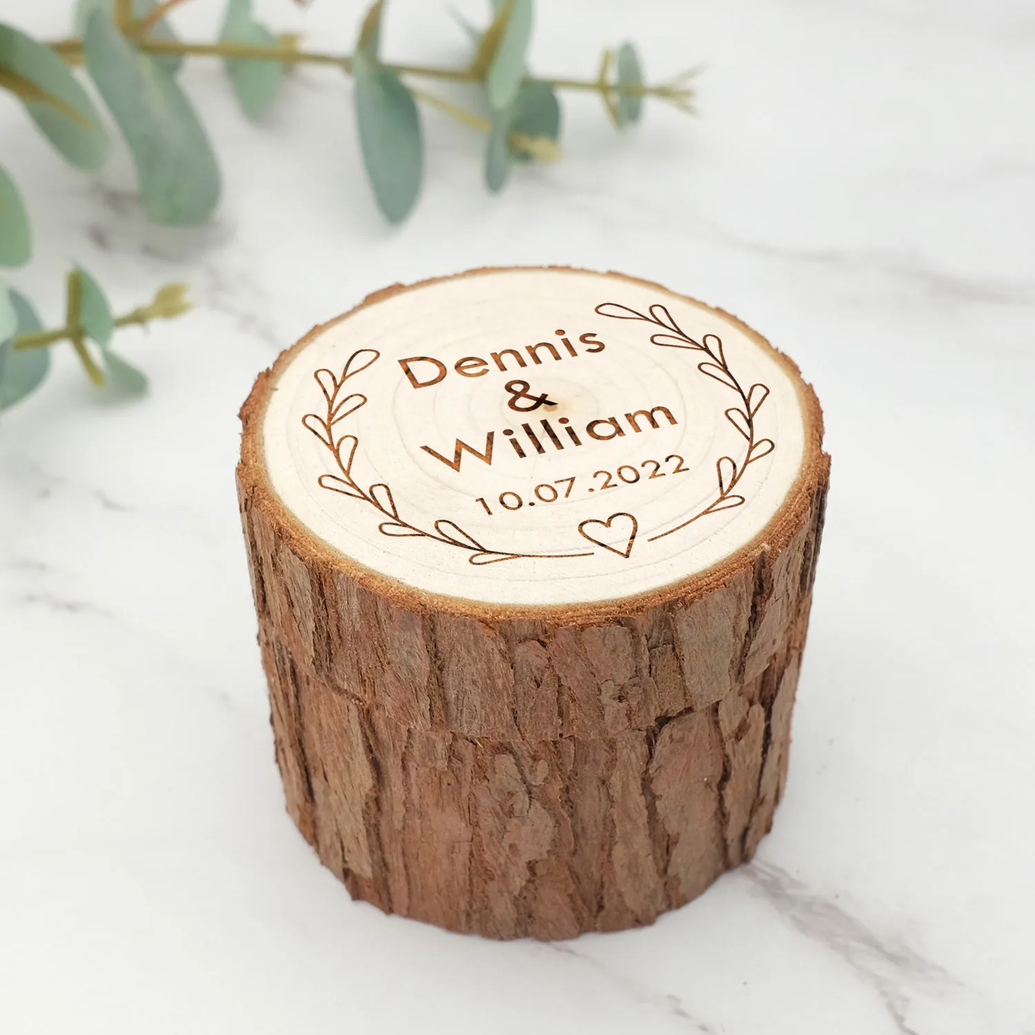 Custom Wedding Ring Box Engraved Wooden Ring Box Personalized Wedding Ring Holder Rustic Ring Bearer Custom Wedding Decor