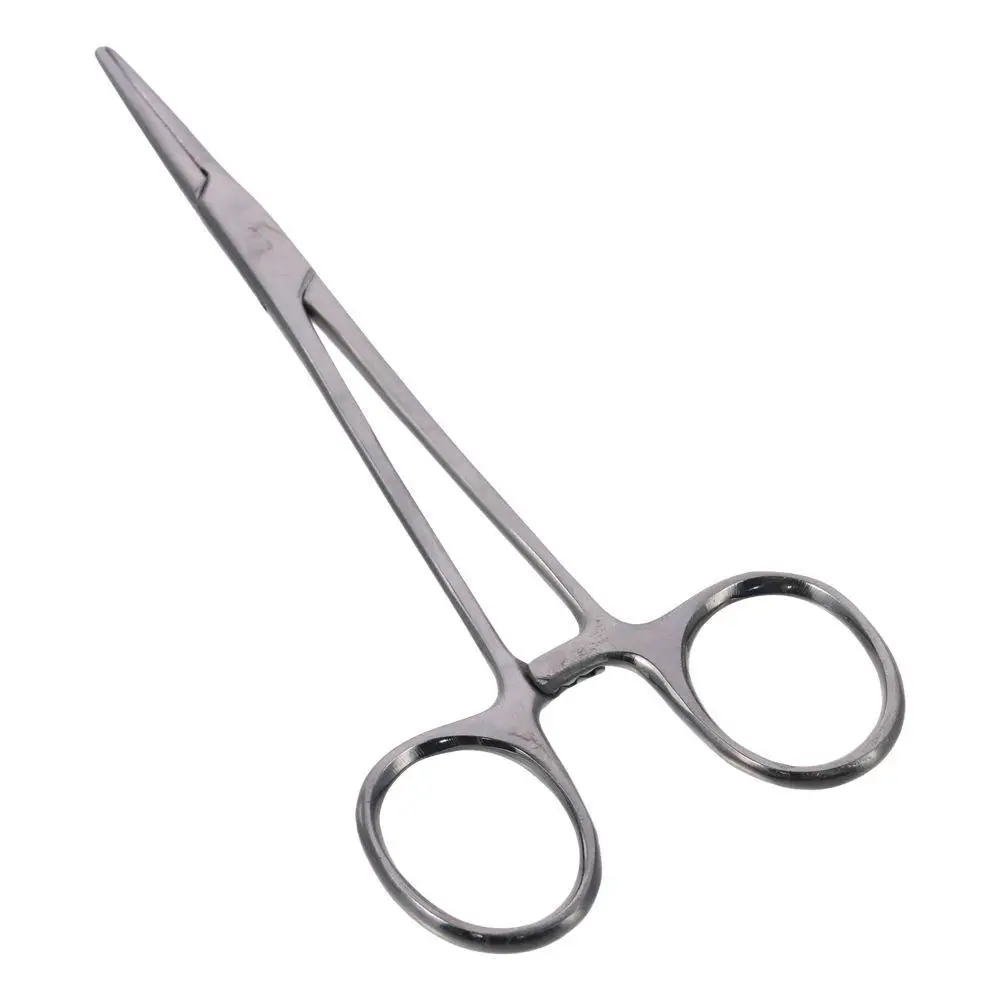 Durable Stainless Steel Hemostat Forceps Premium Quality Straight Serrated Jaws Silver Locking Clamps