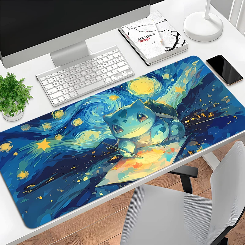 Mouse Pad B-Bulbasaur Non-Slip Rubber Edge locking mousepads Game play mats notebook computer P-Pokémon Home Decor Fashion tide