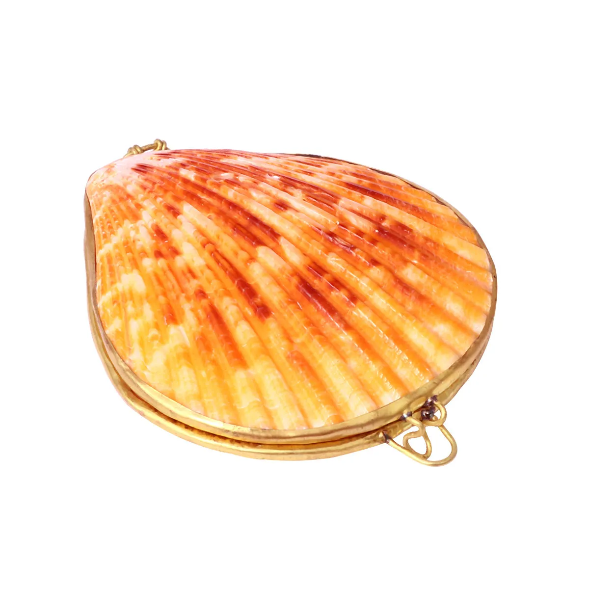 Natural Shell Jewelry Box 6cm Sea Style Jewelry Organizer Ring Earring Container Scallop Color for Engagement Travel Wedding