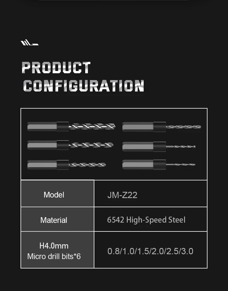 Jakemy 6 Stück H4,0 mm Mikro-HSS-Bohrer 0,8/1,0/1,5/2,0/2,5/3,0 Schnitz-Sechskantspitzen zum Bohren und Handdrehen – Detail 5