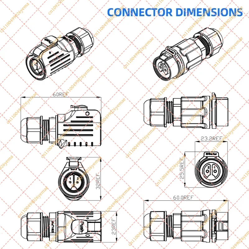 IP68 M16 Waterproof Connector, Industrial Solder Power Signal Circular Plug Socket 2-9 Pin