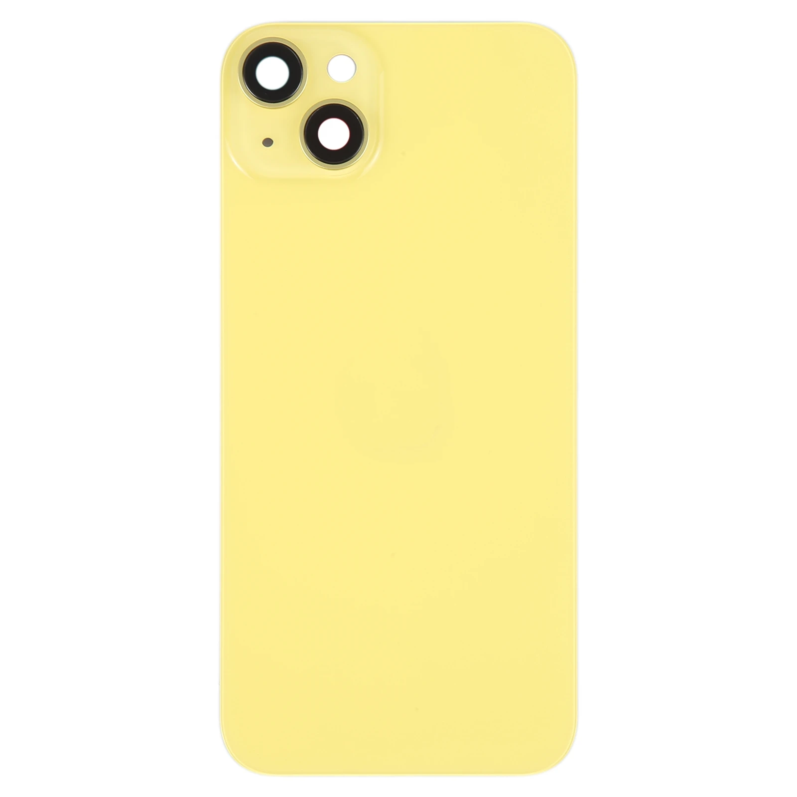 Glass Battery Back Cover with Holder for iPhone 14 Plus(Yellow)