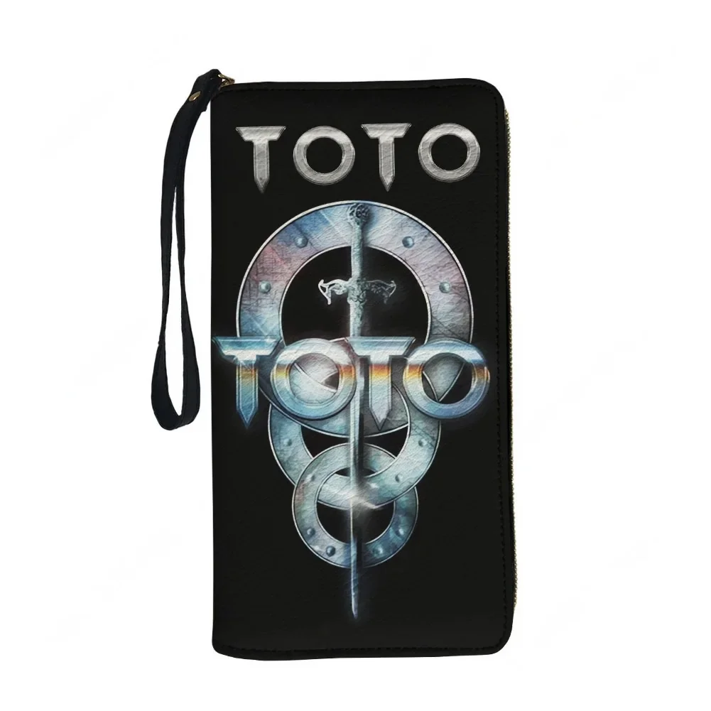 

Toto band Custom Wallet Purse Retro Interesting Mens Womens Teenagers Zipper Long Wallets Double Print Portable Wallet Gift Bag