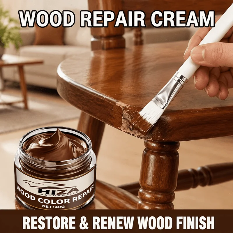 All-in-One Wood Repair Paste, Fix Scratches Cracks Dents for Doors Cabinets Floors with Natural Grain Blend