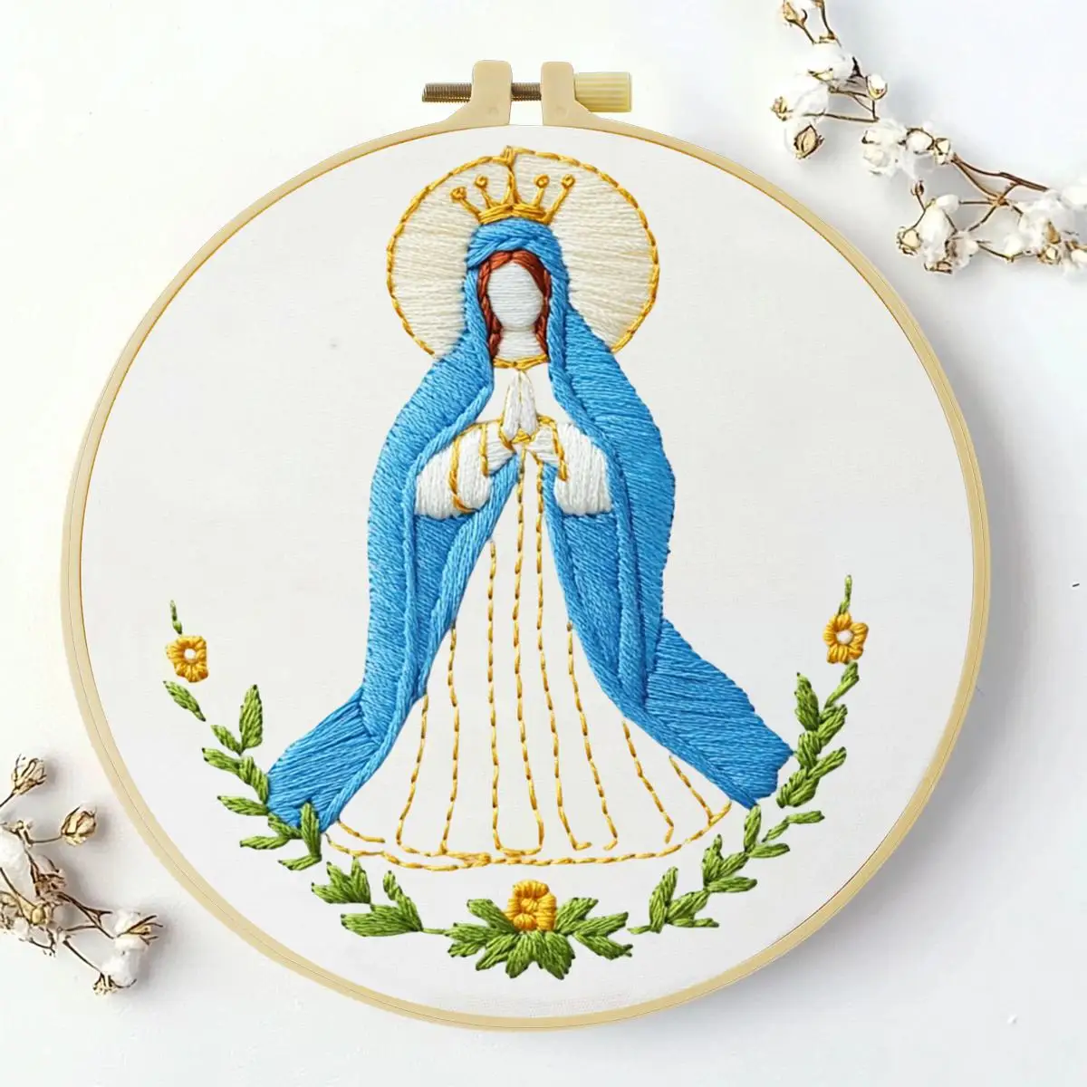 1 Stück 20X20CM/15X15CM 7,87/6,3 Zoll Religiöses Stickerei-Starter-Kit mit der Jungfrau Maria DIY-Kit DIY-Stickerei-Set manualidades – Detail 1