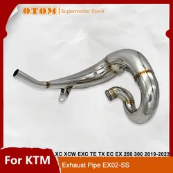 OTOM Motorcycle Exhaust Pipe Muffler Silencer Escape Modified Stainless Steel Front Slip For KTM SX XC HUSQVARNA TC TX 250 300
