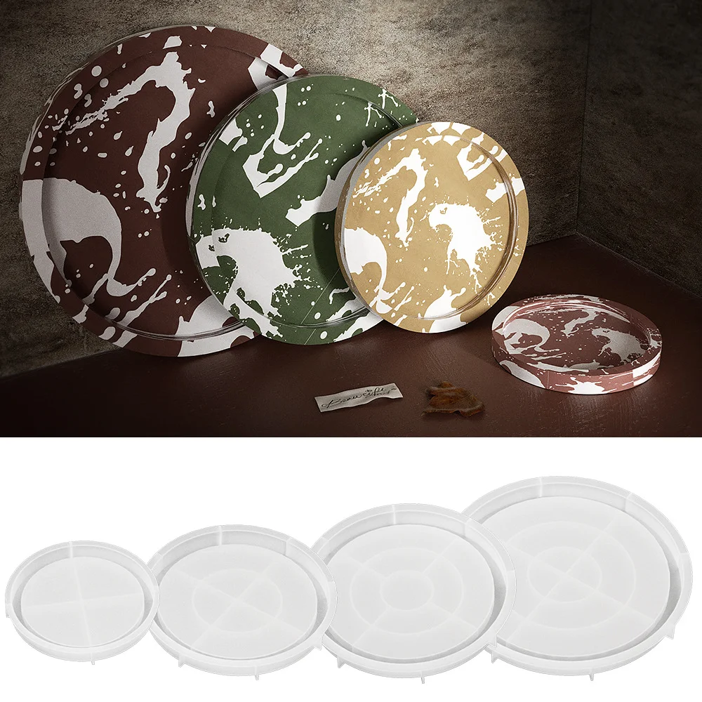 

Big Size Geometric Round Tray Silicone Mold DIY Concrete Cement Decor Tray Mold Home Storage Tray Epoxy Resin Mold