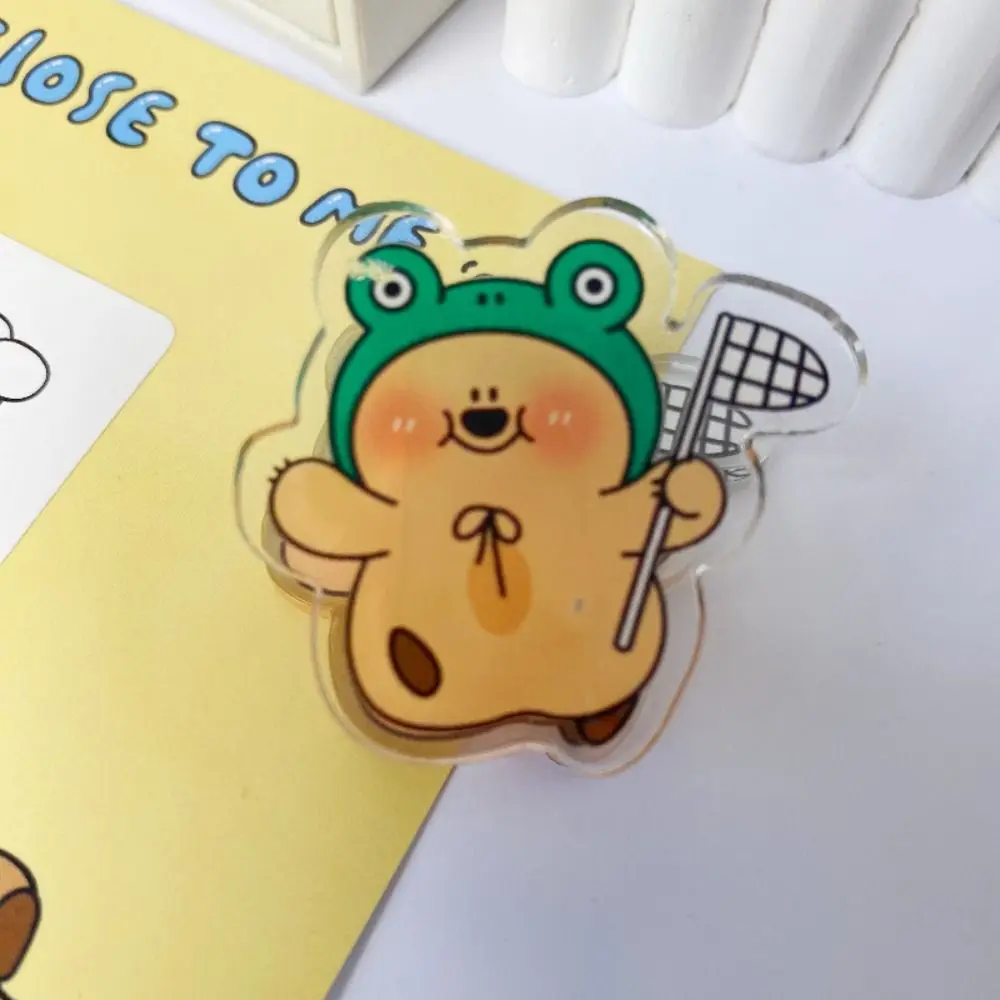 Fun Cartoon Bear Double sided Folder Cute Acrylic Pp Note Clip Multi-purpose Multifunction Hand Account Folder Student