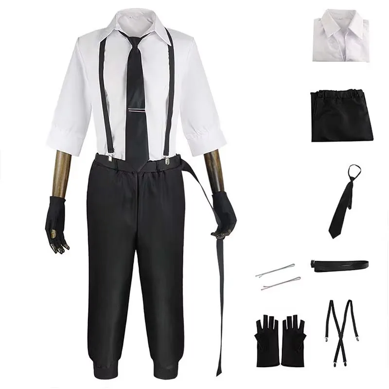 Nakajima Atsushi Cosplay-Kostüm, Hemd, Hose, Perücke, Nakajima Atsushi, komplettes Set mit Outfits, Perücke für Comic Con