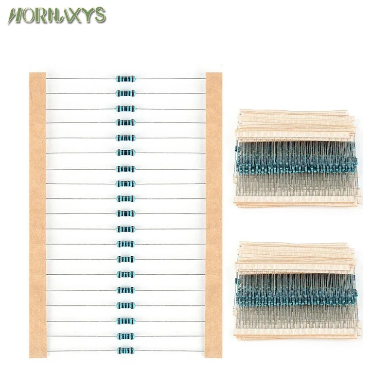 10/1Box 600pcs 1% Resistor Set Resistance 1/4W Metal Film Resistors Kit 10Ohm ~1M Ohm 30Values Electronic Components Kit