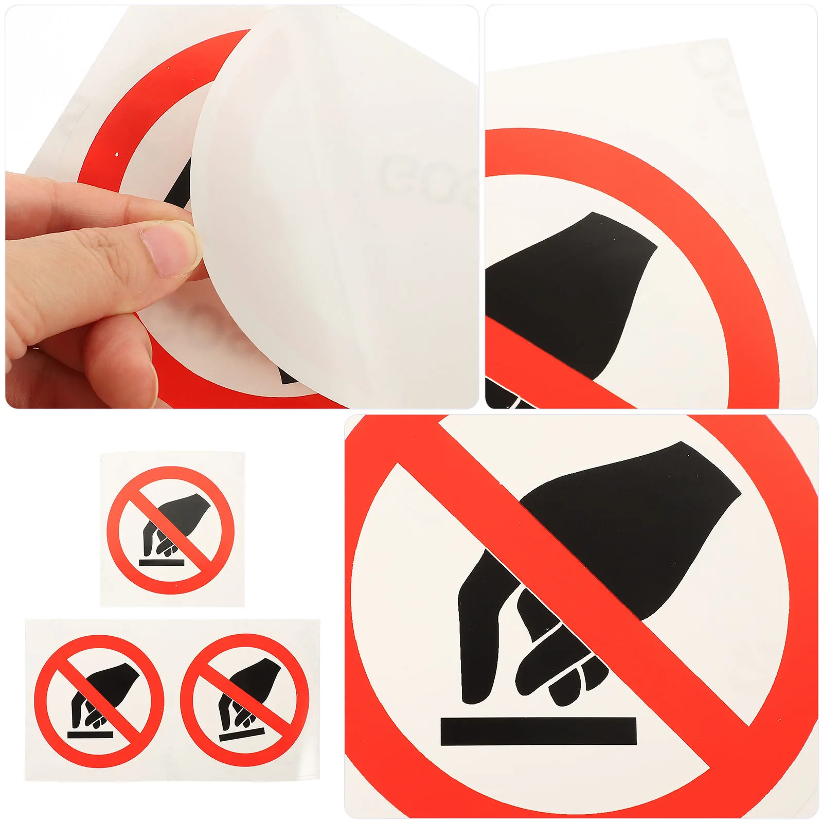 3 قطع لا تلمس ملصقات تحذيرية لاصقة متينة لآلة الملصقات الآمنة علامة المعدات، لا ملصق لمس #4