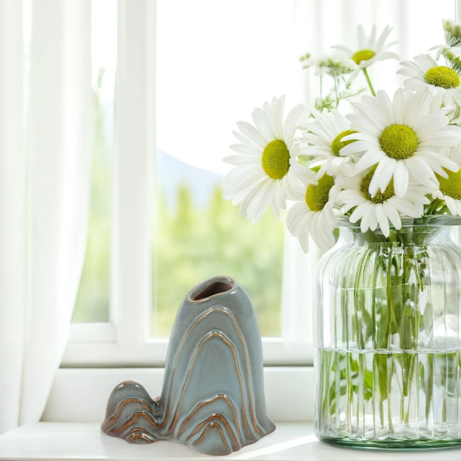 

Ceramic Art Piece - Multi-Functional Aquarium Decor for Tabletop Study Living Room Micro Garden Decoration