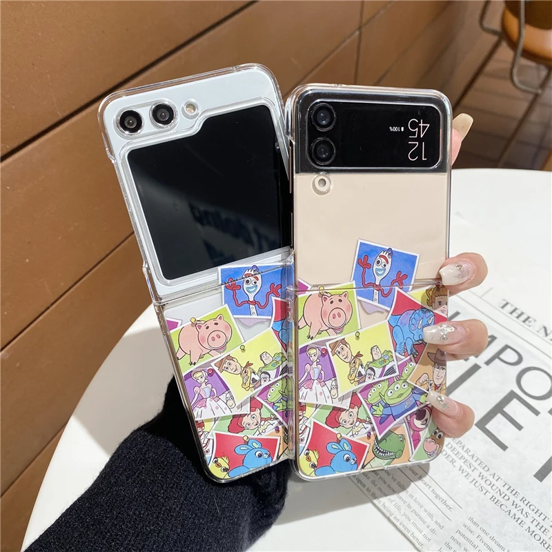 Anime Disney Friends Toy Story Minnie Mickey Mouse Korean Style For Samsung Galaxy Z Flip 3 4 5 6 Cover Phone Case Gift