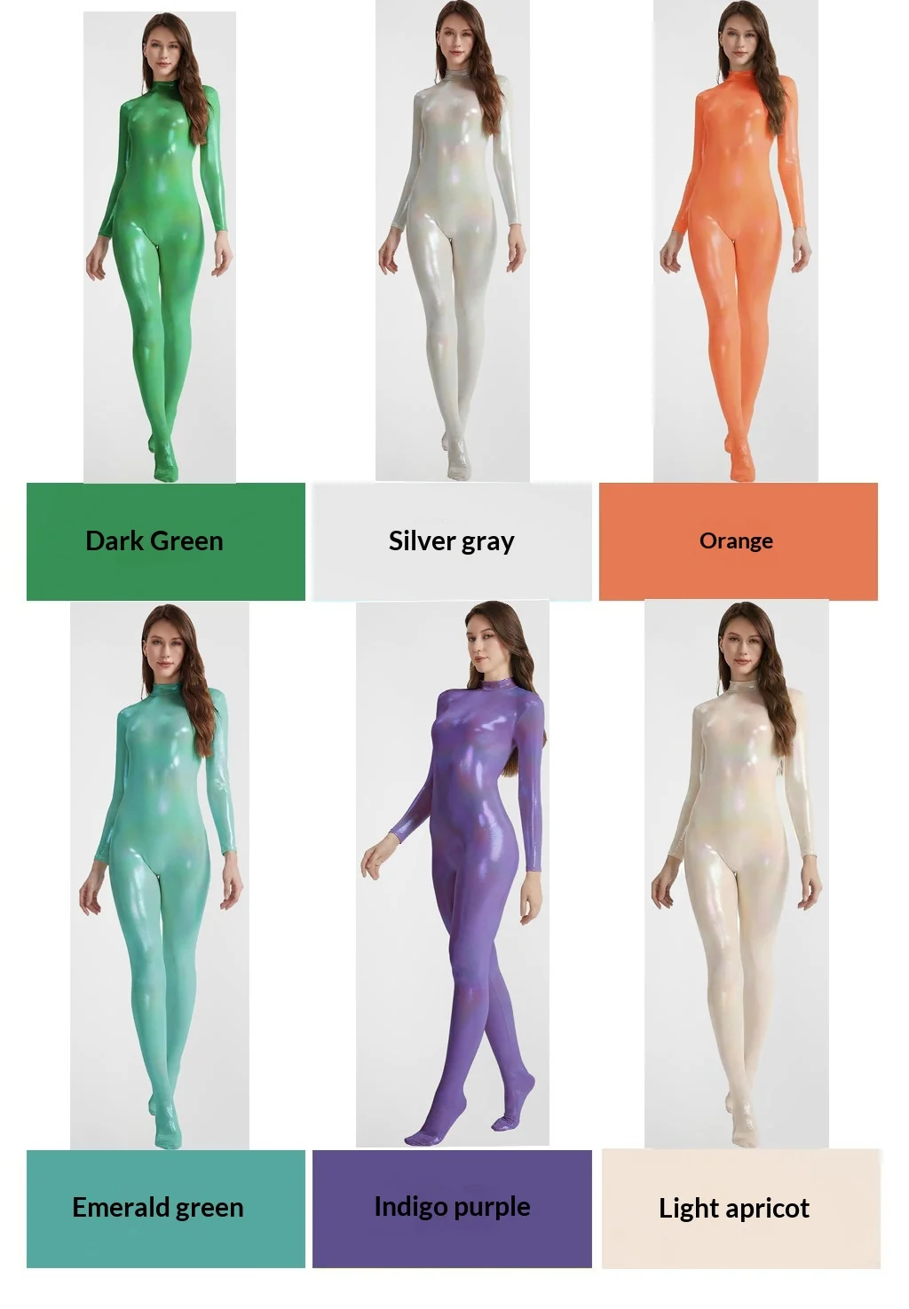 Women Zentai High Stretch Warp Knitting Magic Color Gradual Change Sexy Jumpsuits Yoga Sculpting Cosplay Catsuits No Gloves