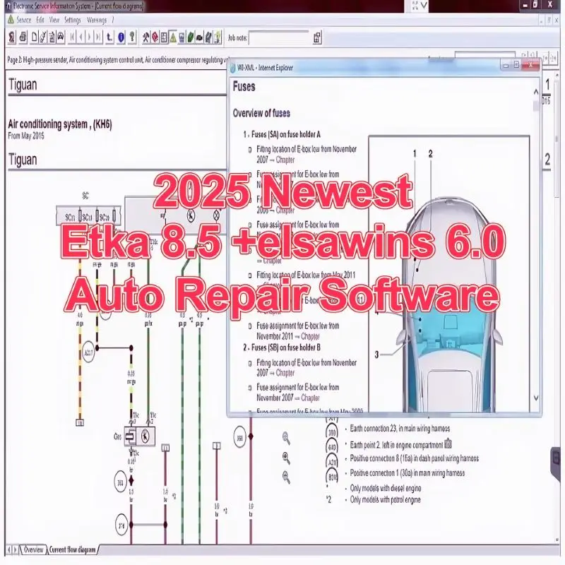 

2025 новейшая Etka 8,5 + пин 6.0, программное обеспечение для авторемонта, групповое транспортное средство, каталог электронных запчастей для A-udi для V-W SE/AT+SKO/DA