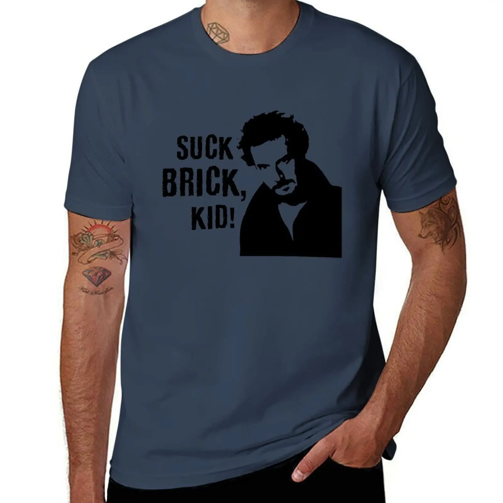 

Suck Brick Kid T-Shirt Vintage Print Crew Neck Tee